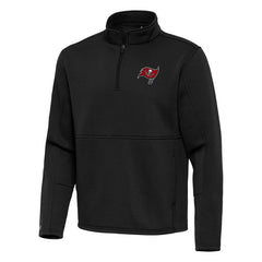 Tampa Bay Buccaneers Antigua Twist Quarter-Zip Pullover Jacket - Black Pullover