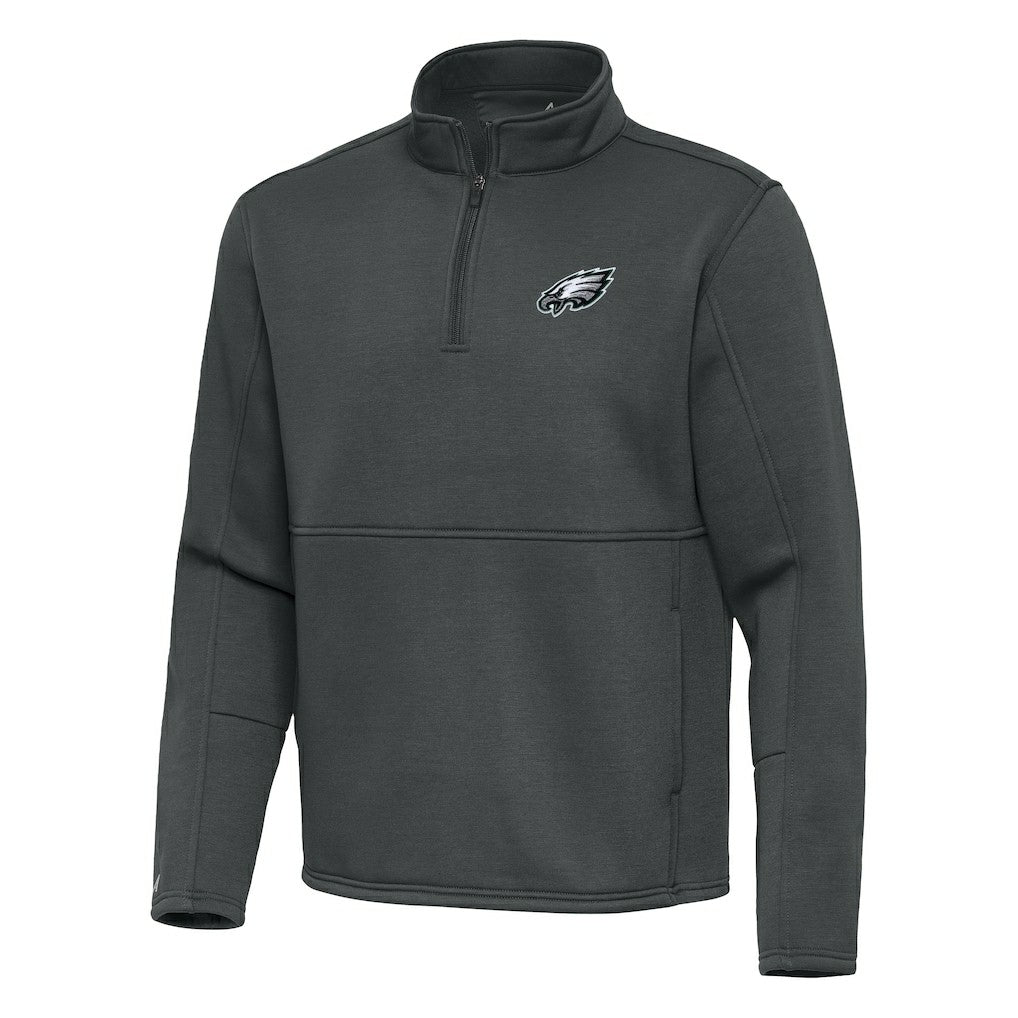 Philadelphia Eagles Antigua Twist Quarter-Zip Pullover Jacket - Pewter Pullover