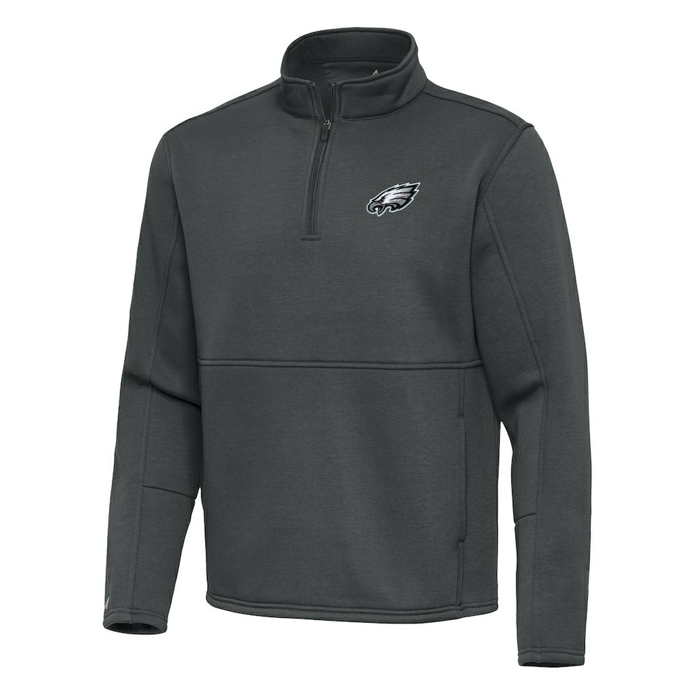 Philadelphia Eagles Antigua Twist Quarter-Zip Pullover Jacket - Pewter Pullover