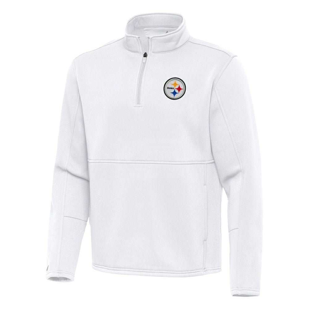 Pittsburgh Steelers Antigua Twist Quarter-Zip Pullover Jacket - White Pullover