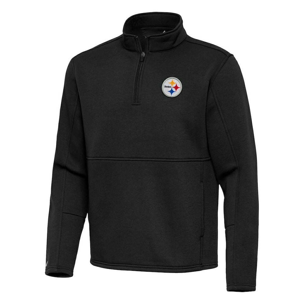 Pittsburgh Steelers Antigua Twist Quarter-Zip Pullover Jacket - Black Pullover