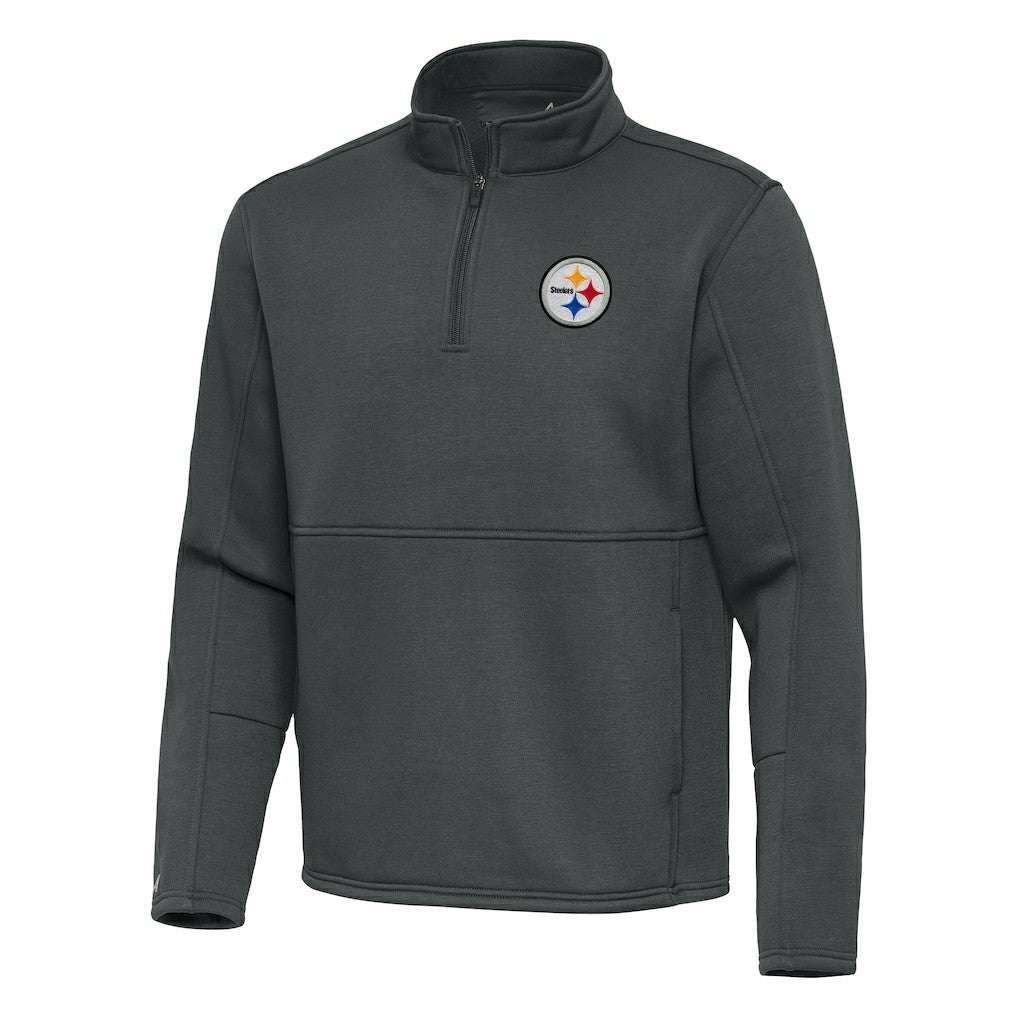 Pittsburgh Steelers Antigua Twist Quarter-Zip Pullover Jacket - Pewter Pullover