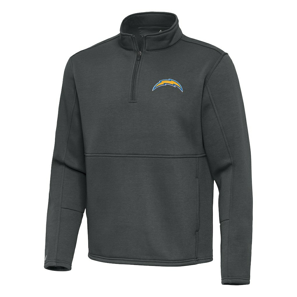 Los Angeles Chargers Antigua Twist Quarter-Zip Pullover Jacket - Pewter Pullover