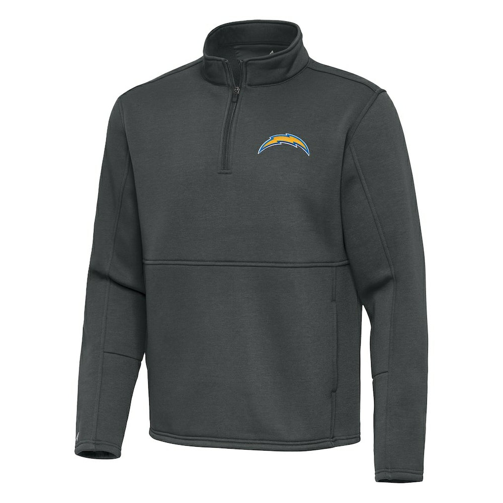 Los Angeles Chargers Antigua Twist Quarter-Zip Pullover Jacket - Pewter Pullover