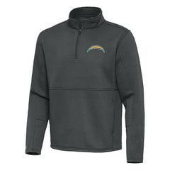 Los Angeles Chargers Antigua Twist Quarter-Zip Pullover Jacket - Pewter Pullover