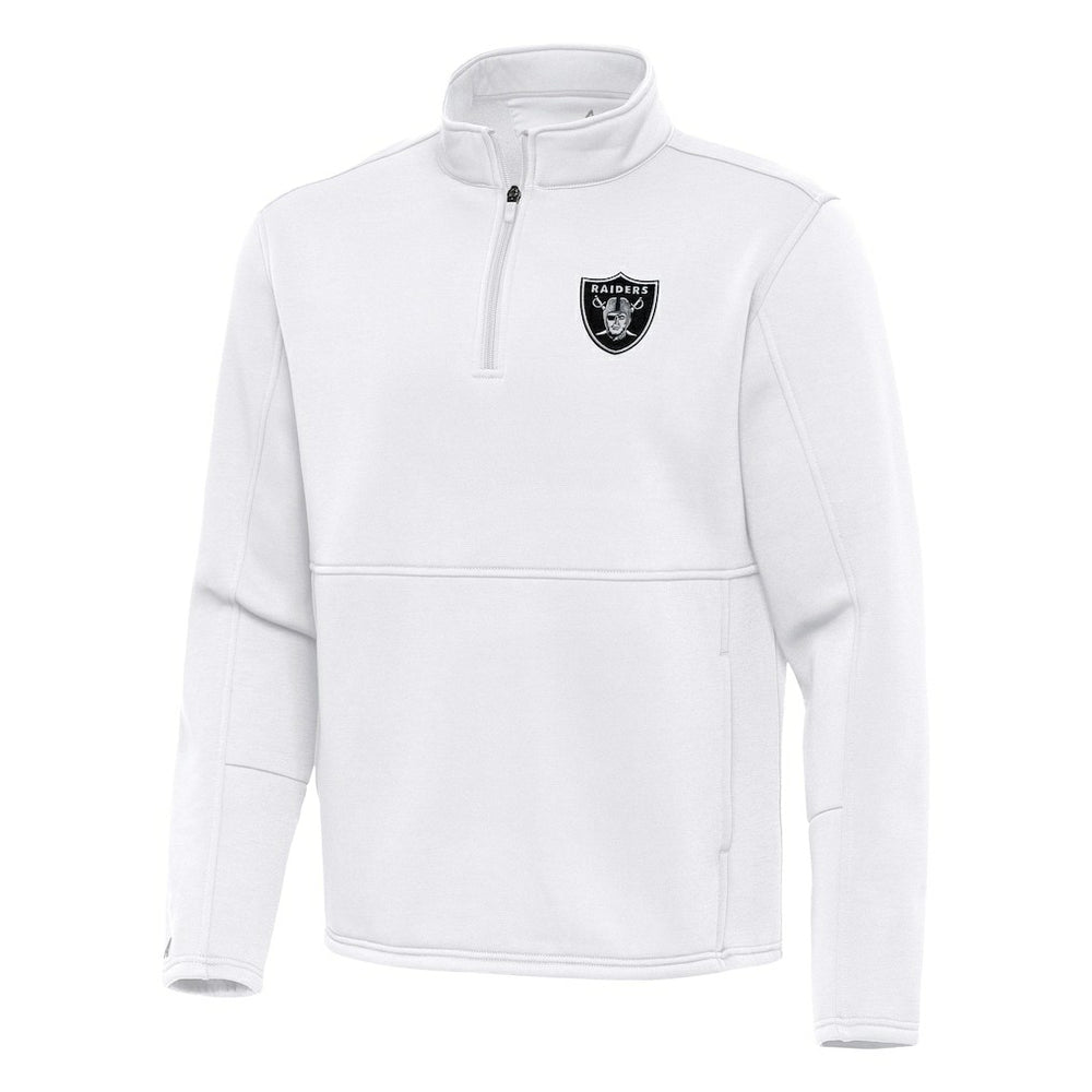 Las Vegas Raiders Antigua Twist Quarter-Zip Pullover Jacket - White Pullover