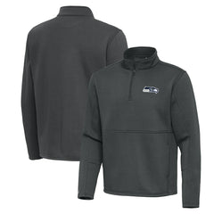 Seattle Seahawks Antigua Twist Quarter-Zip Pullover Jacket - Pewter Pullover