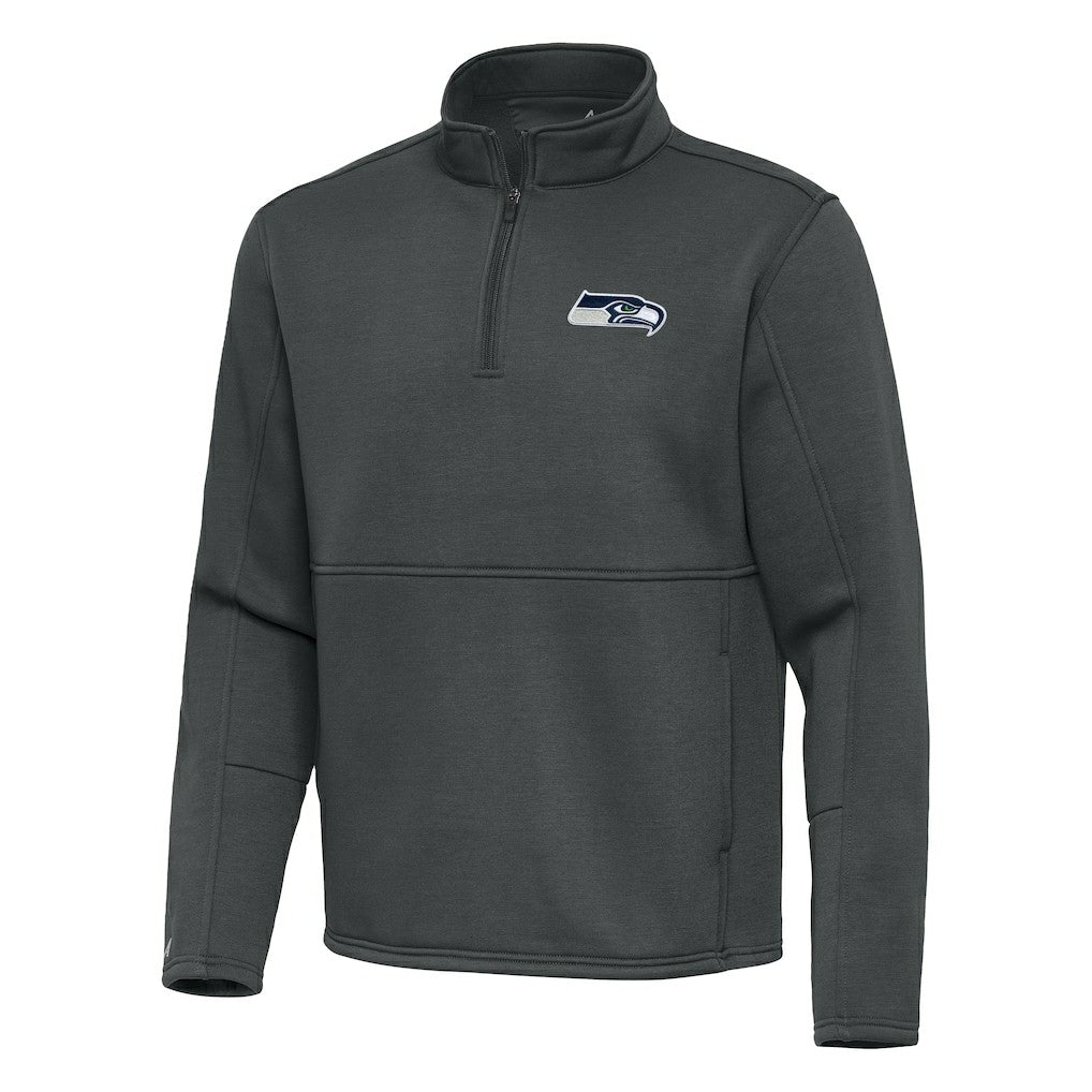 Seattle Seahawks Antigua Twist Quarter-Zip Pullover Jacket - Pewter Pullover