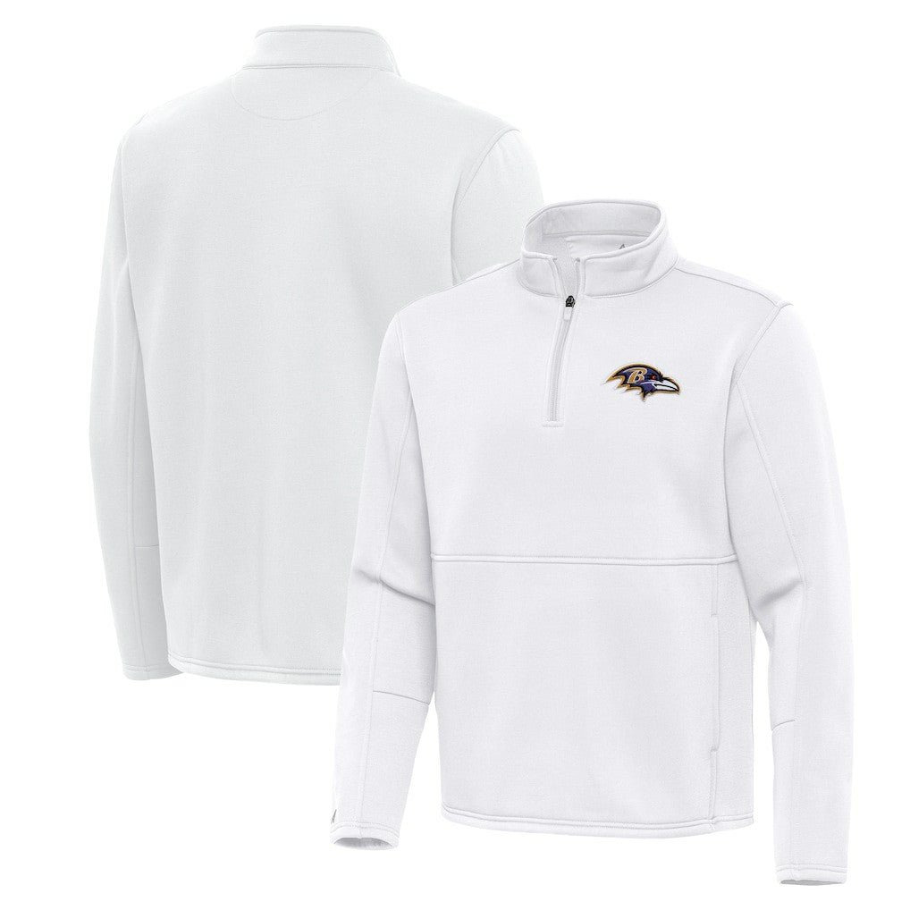 Baltimore Ravens Antigua Twist Quarter-Zip Pullover Jacket - White Pullover