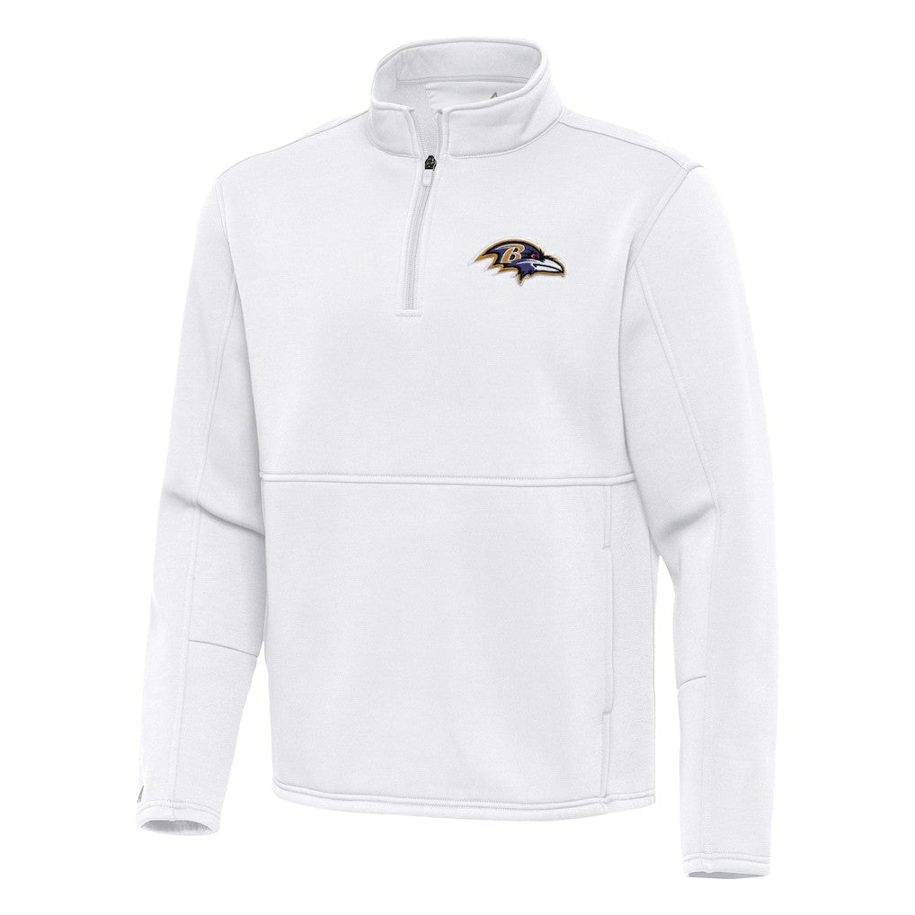 Baltimore Ravens Antigua Twist Quarter-Zip Pullover Jacket - White Pullover