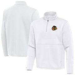 Chicago Blackhawks Antigua Twist Quarter-Zip Pullover Jacket - White | US 202264688