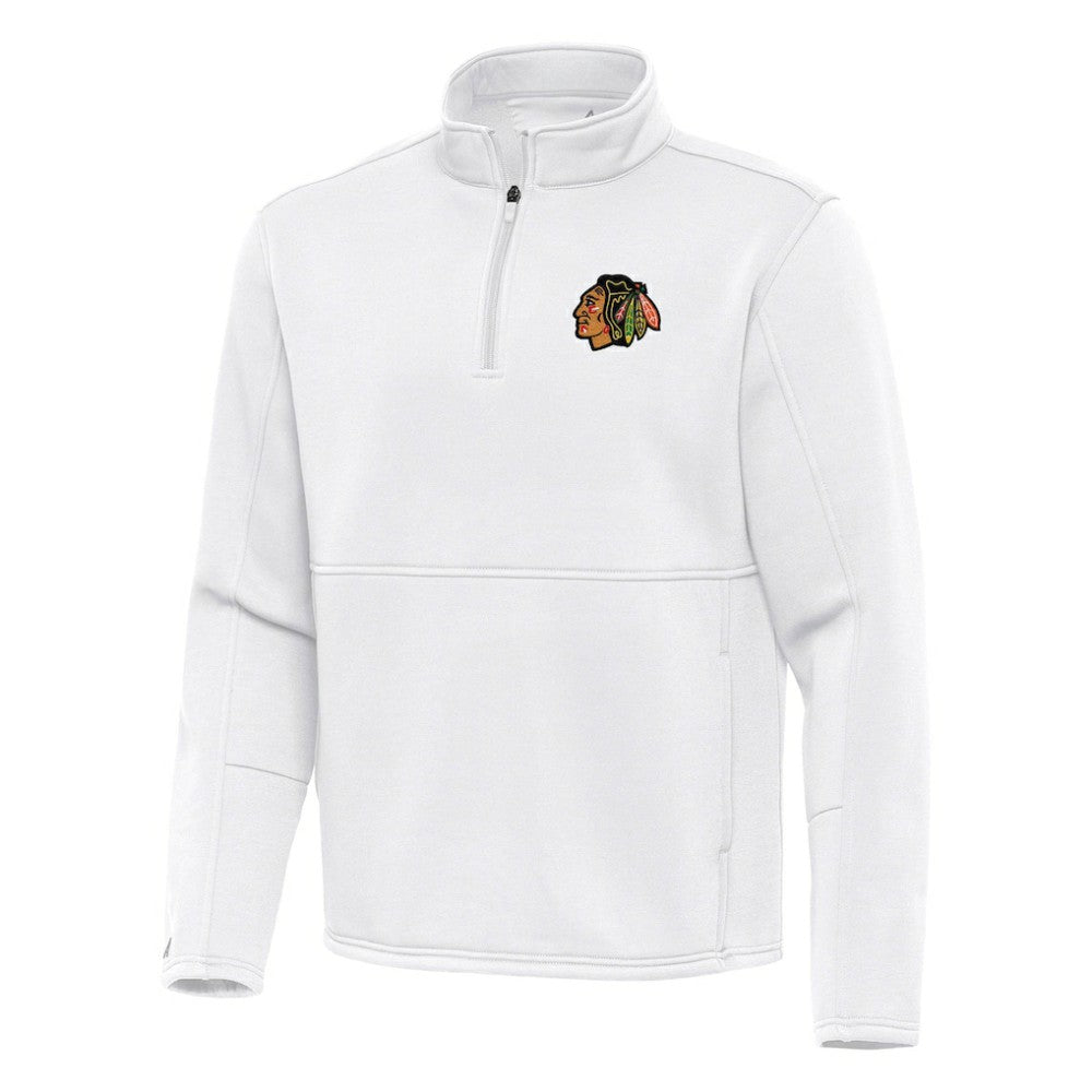 Chicago Blackhawks Antigua Twist Quarter-Zip Pullover Jacket - White | US 202264688