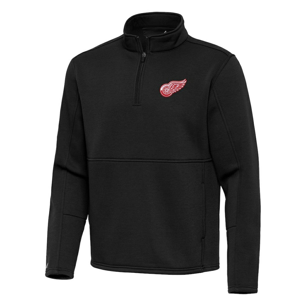 Detroit Red Wings Antigua Twist Quarter-Zip Pullover Jacket - Black | US 202264689