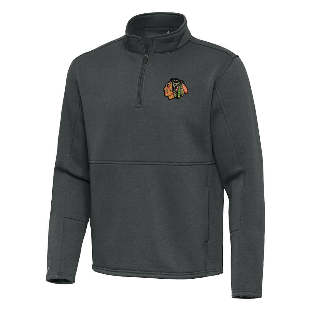 Chicago Blackhawks Antigua Twist Quarter-Zip Pullover Jacket - Pewter | US 202264691