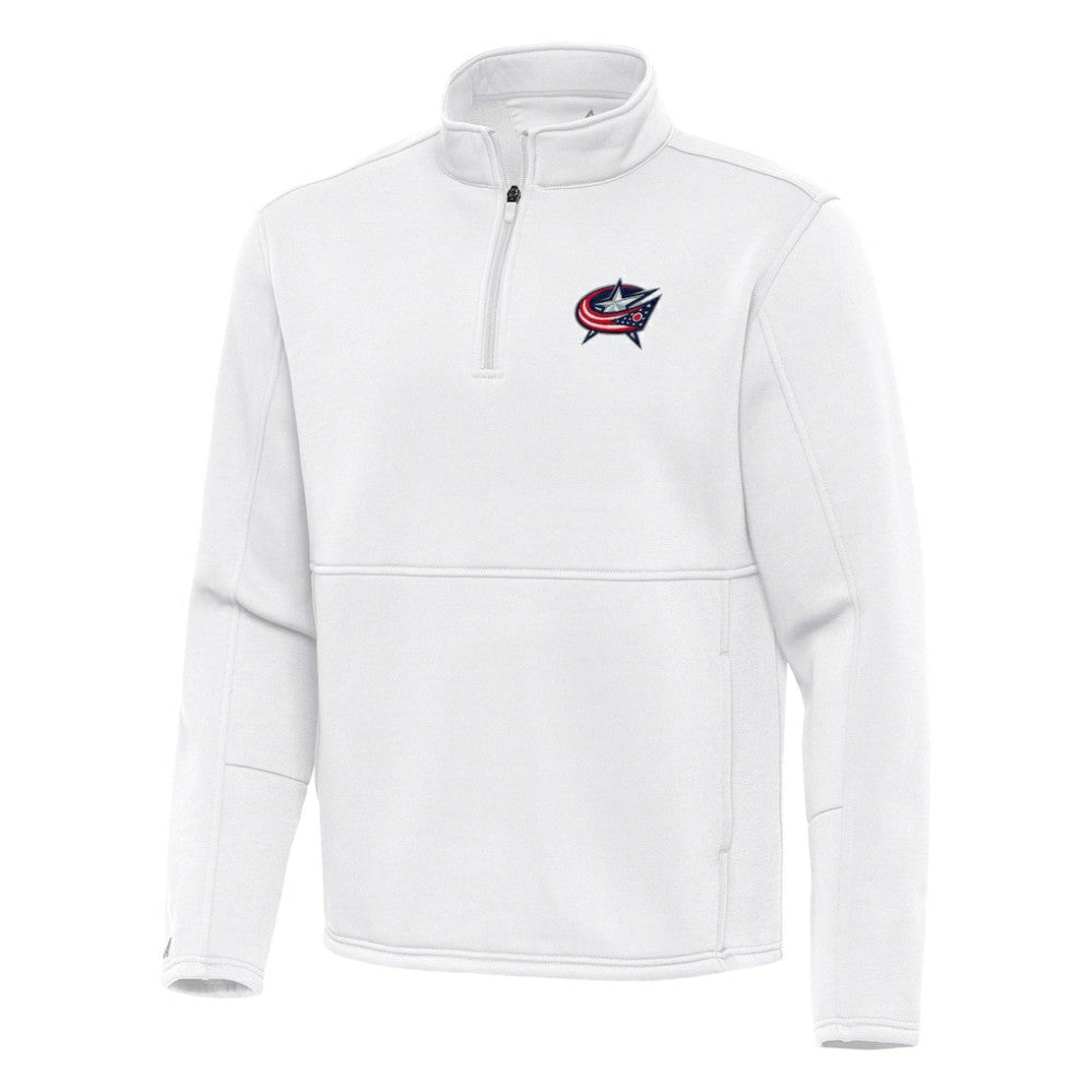 Columbus Blue Jackets Antigua Twist Quarter-Zip Pullover Jacket - White | US 202264697