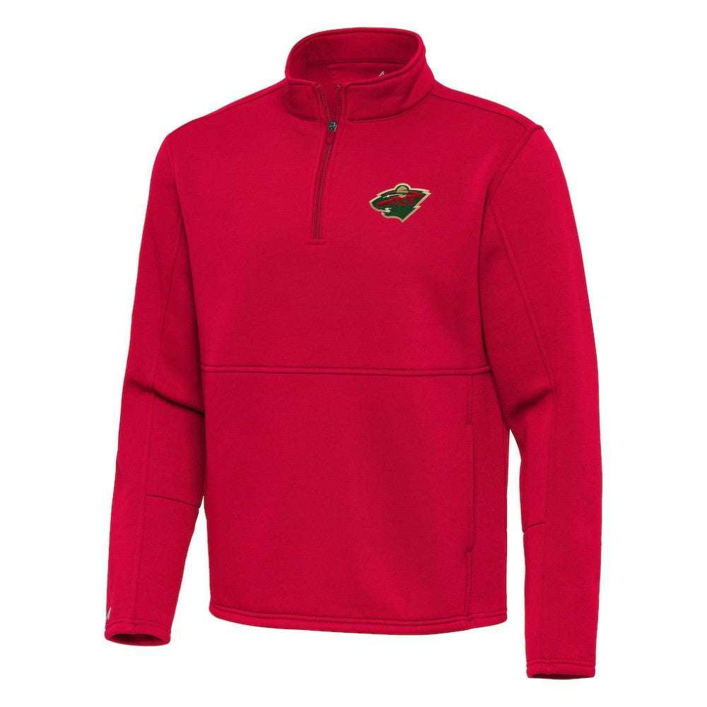 Minnesota Wild Antigua Twist Quarter-Zip Pullover Jacket - Red | US 202264707