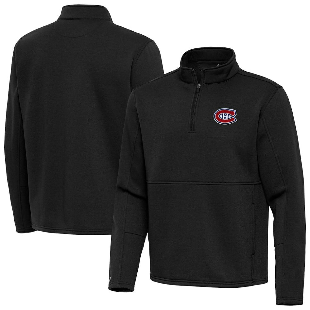 Montreal Canadiens Antigua Twist Quarter-Zip Pullover Jacket - Black | US 202264710