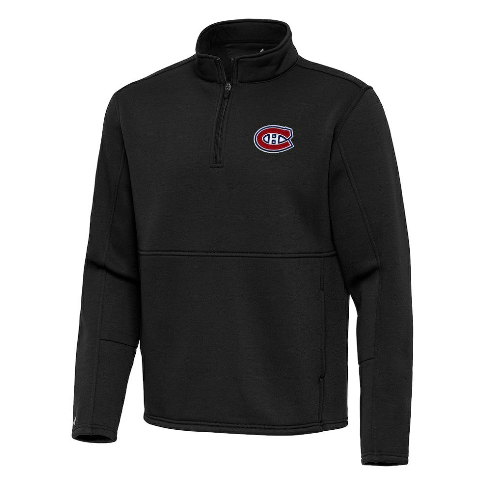 Montreal Canadiens Antigua Twist Quarter-Zip Pullover Jacket - Black | US 202264710