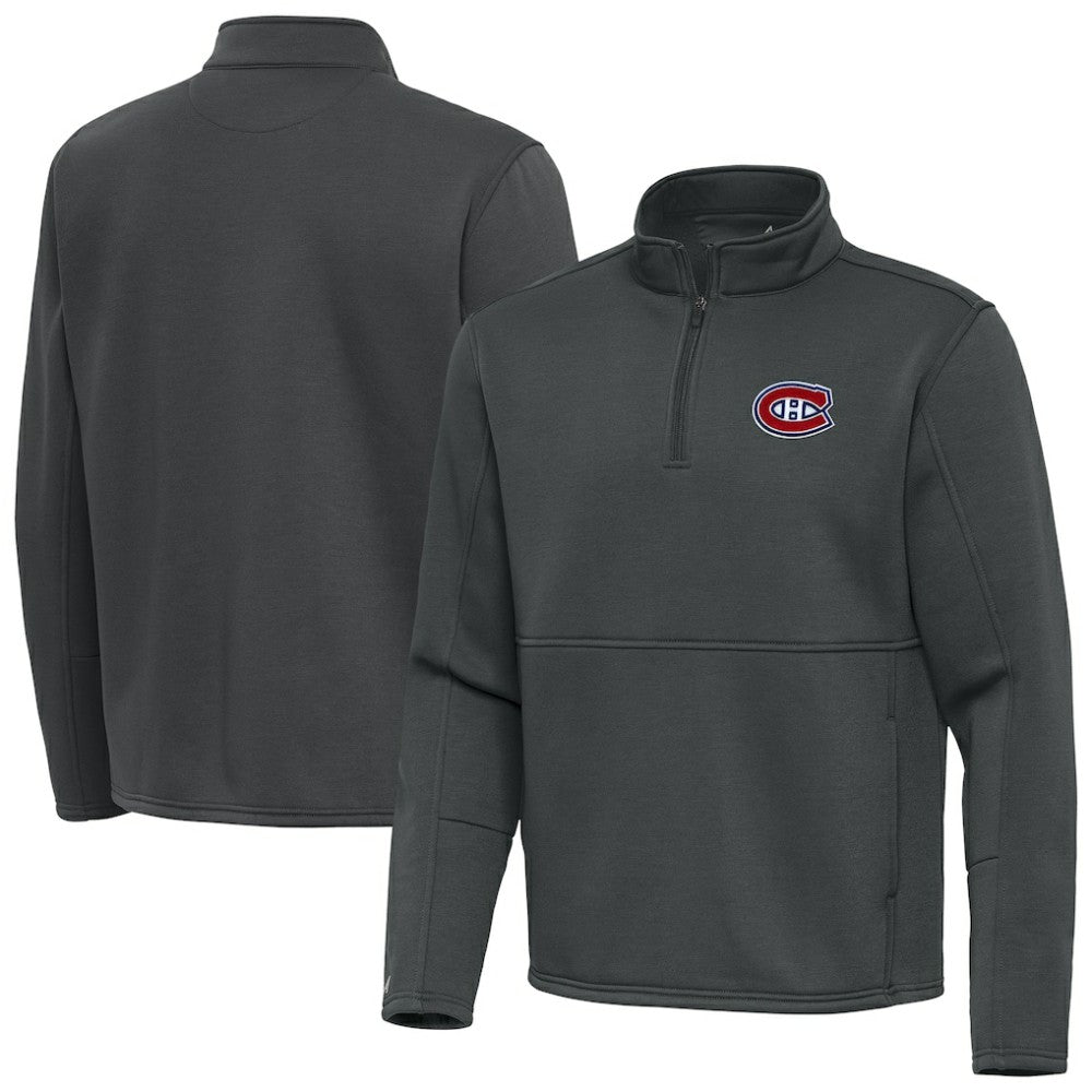Montreal Canadiens Antigua Twist Quarter-Zip Pullover Jacket - Pewter | US 202264712