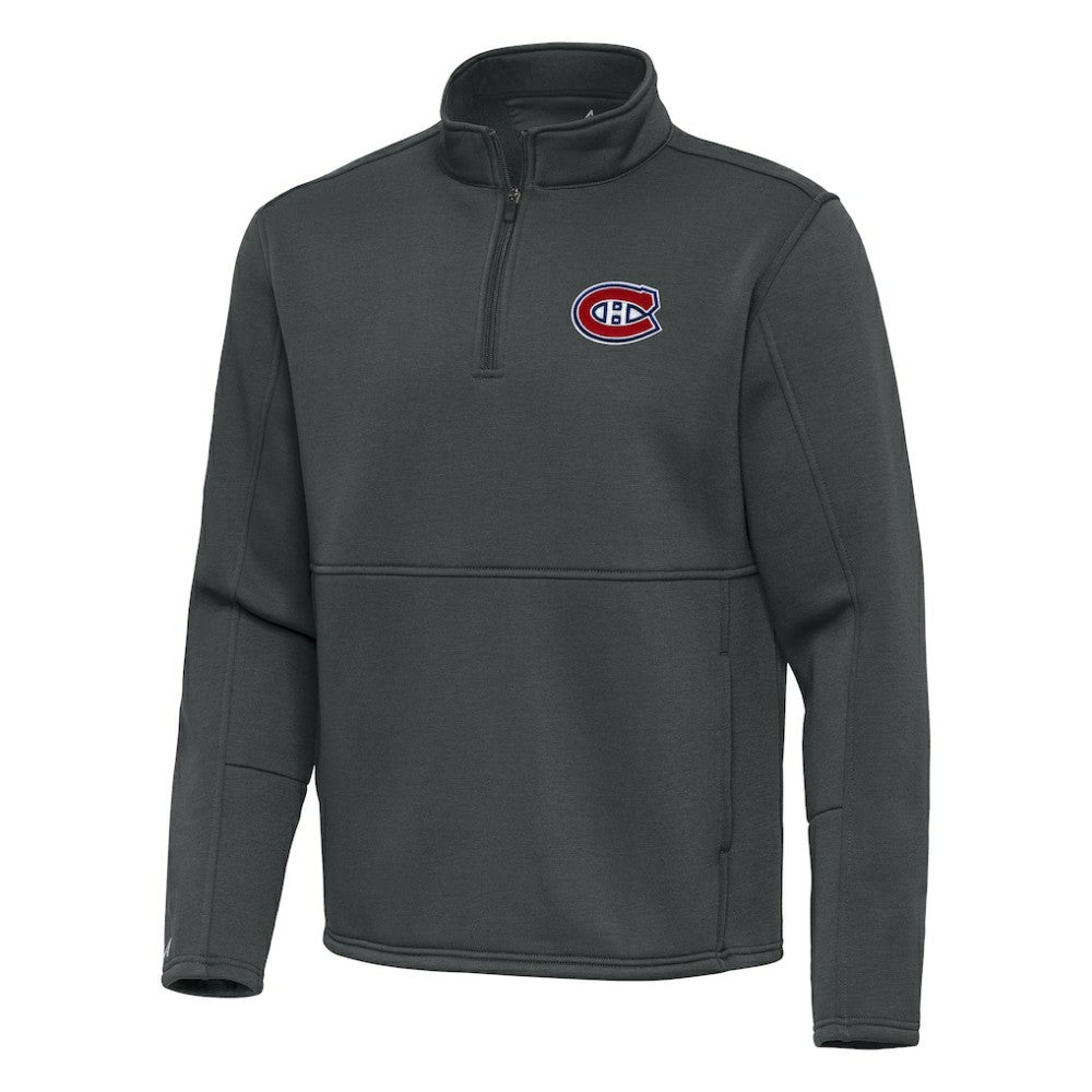 Montreal Canadiens Antigua Twist Quarter-Zip Pullover Jacket - Pewter | US 202264712
