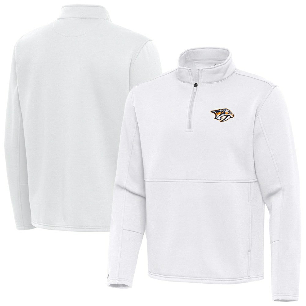 Nashville Predators Antigua Twist Quarter-Zip Pullover Jacket - White | US 202264717