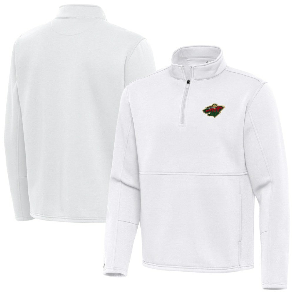 Minnesota Wild Antigua Twist Quarter-Zip Pullover Jacket - White | US 202264731
