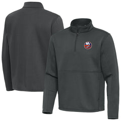 New York Islanders Antigua Twist Quarter-Zip Pullover Jacket - Pewter | US 202264740