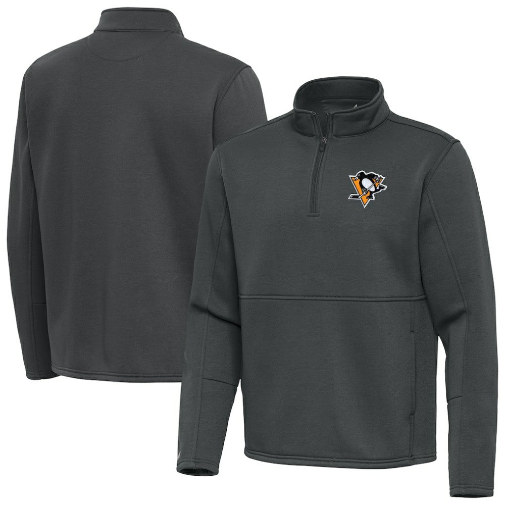 Pittsburgh Penguins Antigua Twist Quarter-Zip Pullover Jacket - Pewter | US 202264745