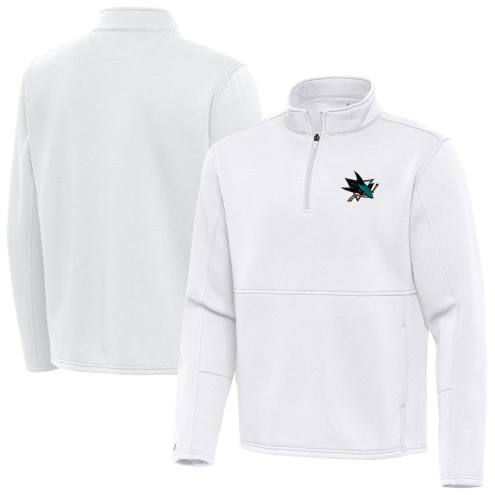 San Jose Sharks Antigua Twist Quarter-Zip Pullover Jacket - White | US 202264747