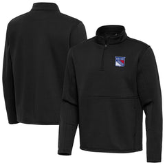 New York Rangers Antigua Twist Quarter-Zip Pullover Jacket - Black | US 202264748