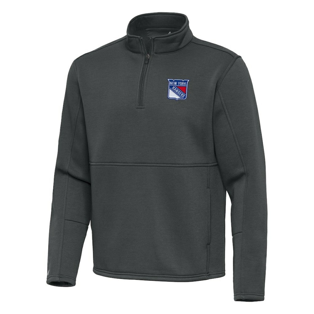 New York Rangers Antigua Twist Quarter-Zip Pullover Jacket - Pewter | US 202264751