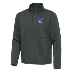 New York Rangers Antigua Twist Quarter-Zip Pullover Jacket - Pewter | US 202264751