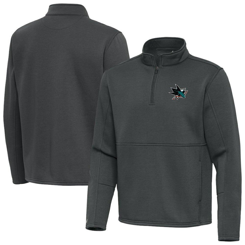 San Jose Sharks Antigua Twist Quarter-Zip Pullover Jacket - Pewter | US 202264753