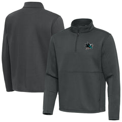 San Jose Sharks Antigua Twist Quarter-Zip Pullover Jacket - Pewter | US 202264753