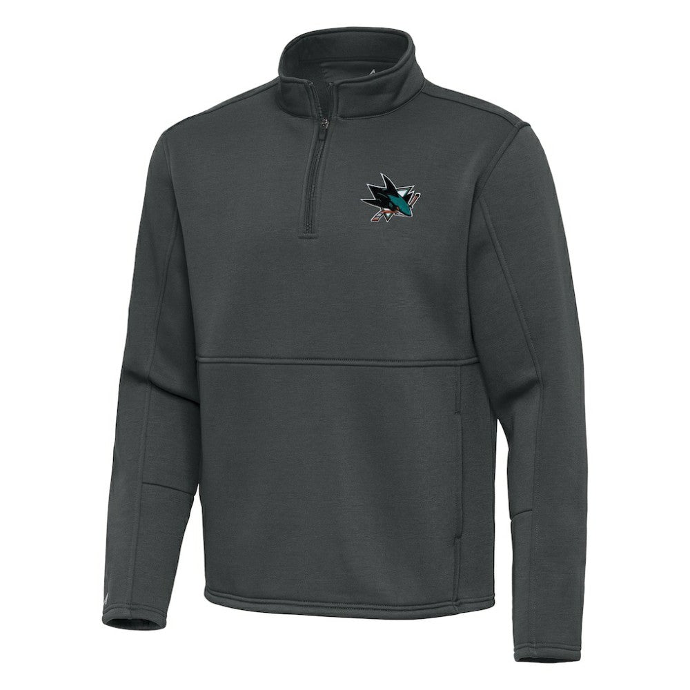 San Jose Sharks Antigua Twist Quarter-Zip Pullover Jacket - Pewter | US 202264753