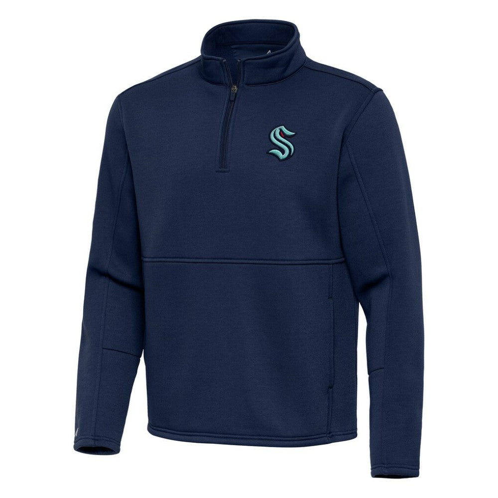 Seattle Kraken Antigua Twist Quarter-Zip Pullover Jacket - Navy | US 202264757