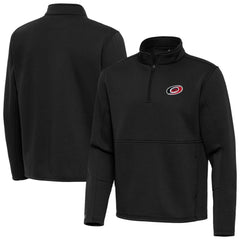 Carolina Hurricanes Antigua Twist Quarter-Zip Pullover Jacket - Black | US 202264765
