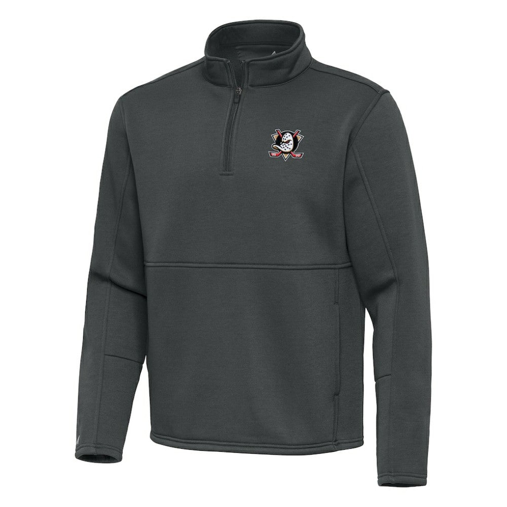 Anaheim Ducks Antigua Twist Quarter-Zip Pullover Jacket - Silver | US 202264767