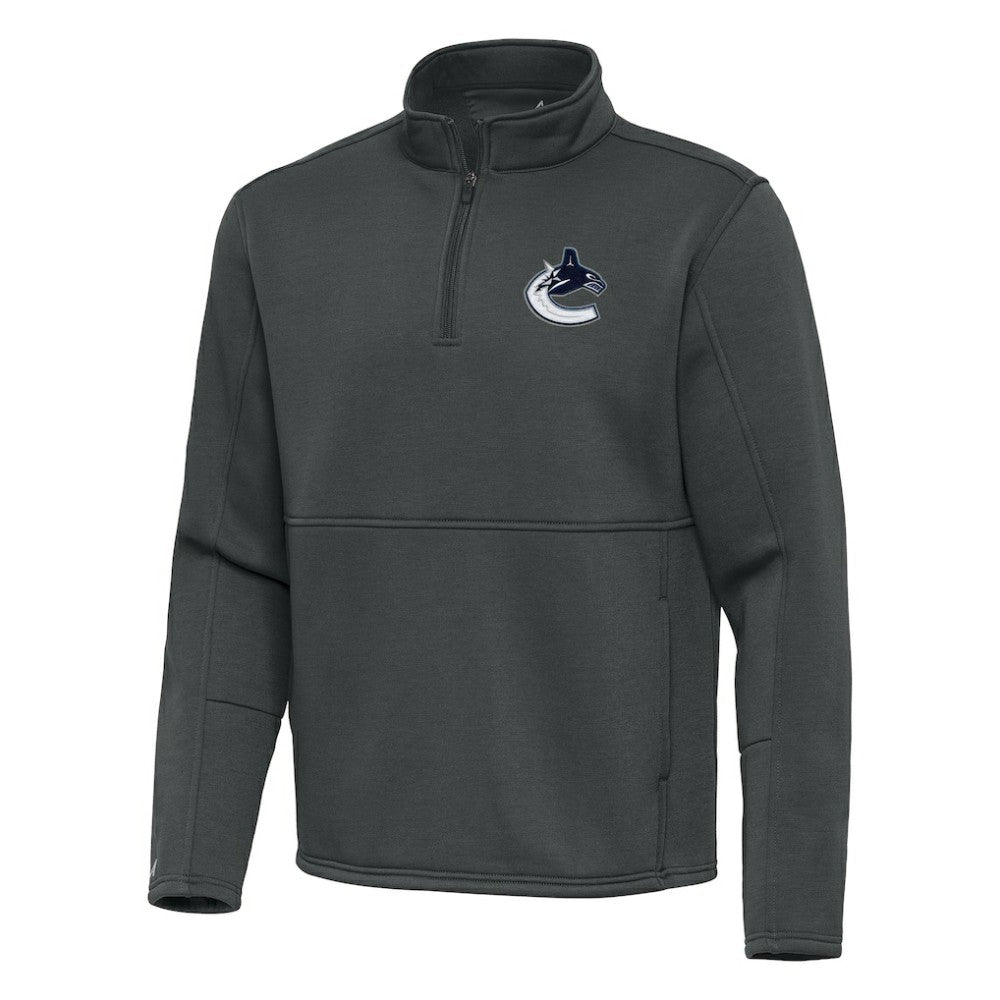 Vancouver Canucks Antigua Twist Quarter-Zip Pullover Jacket - Pewter | US 202264786