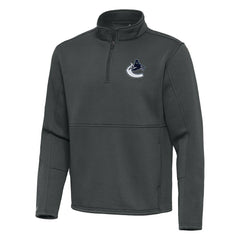 Vancouver Canucks Antigua Twist Quarter-Zip Pullover Jacket - Pewter | US 202264786