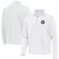 Winnipeg Jets Antigua Twist Quarter-Zip Pullover Jacket - White | US 202264787