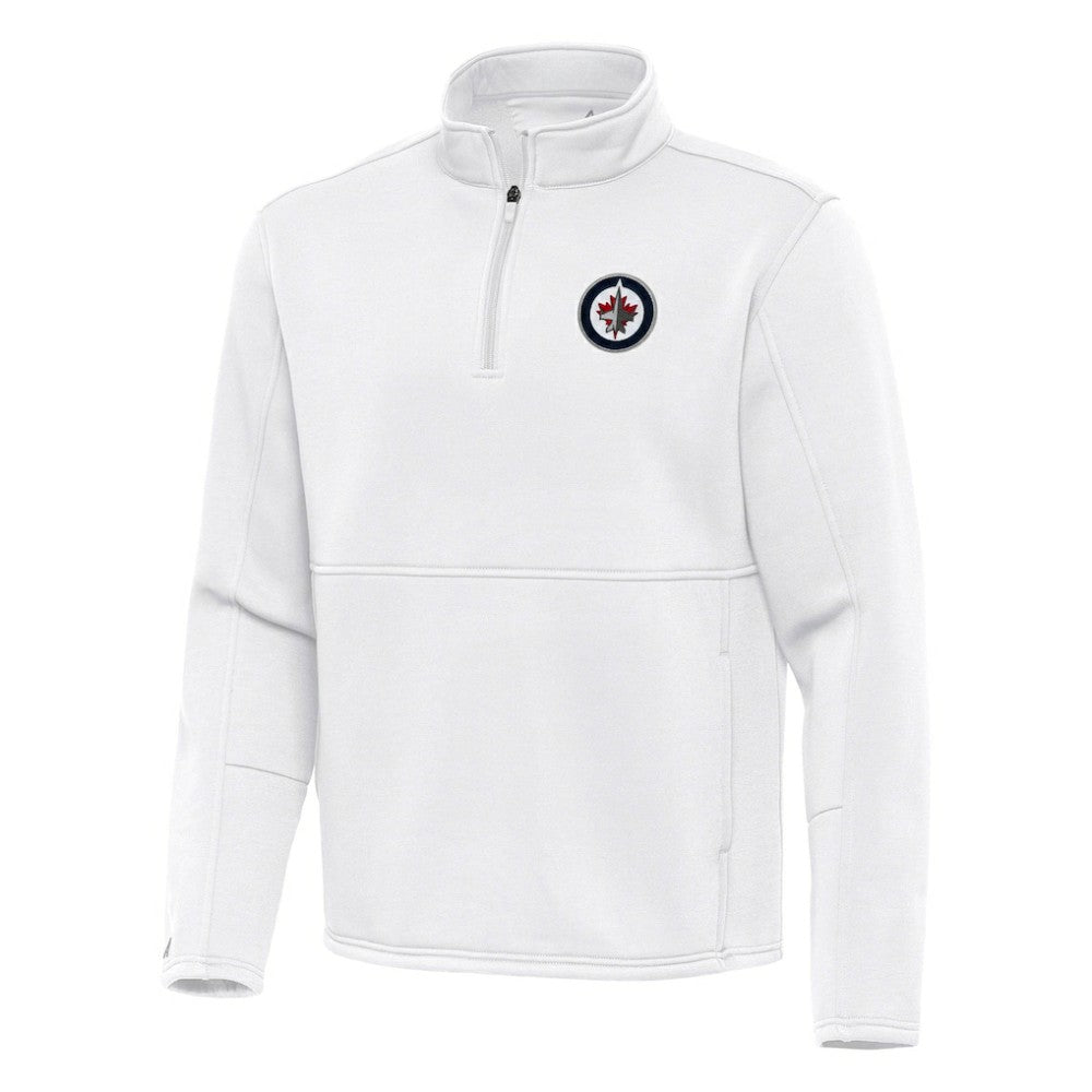 Winnipeg Jets Antigua Twist Quarter-Zip Pullover Jacket - White | US 202264787