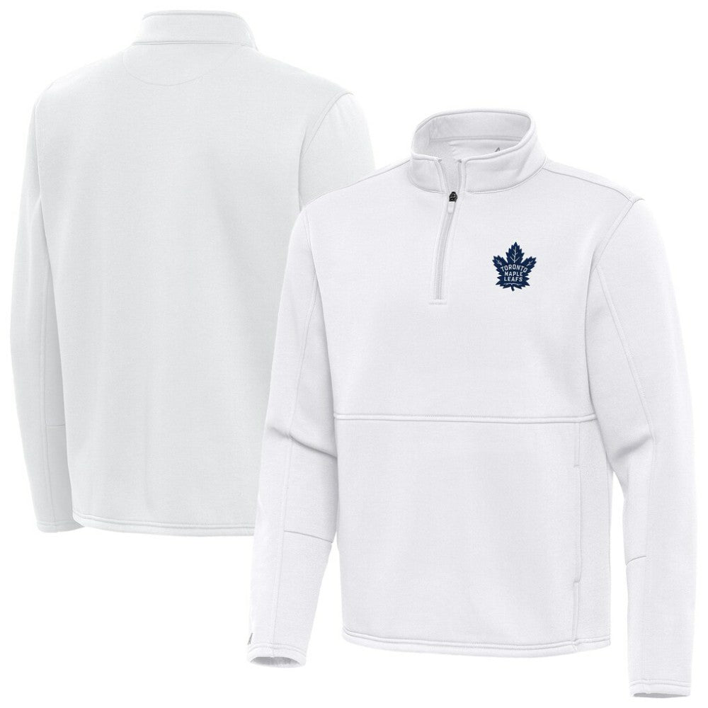 Toronto Maple Leafs Antigua Twist Quarter-Zip Pullover Jacket - White | US 202264800