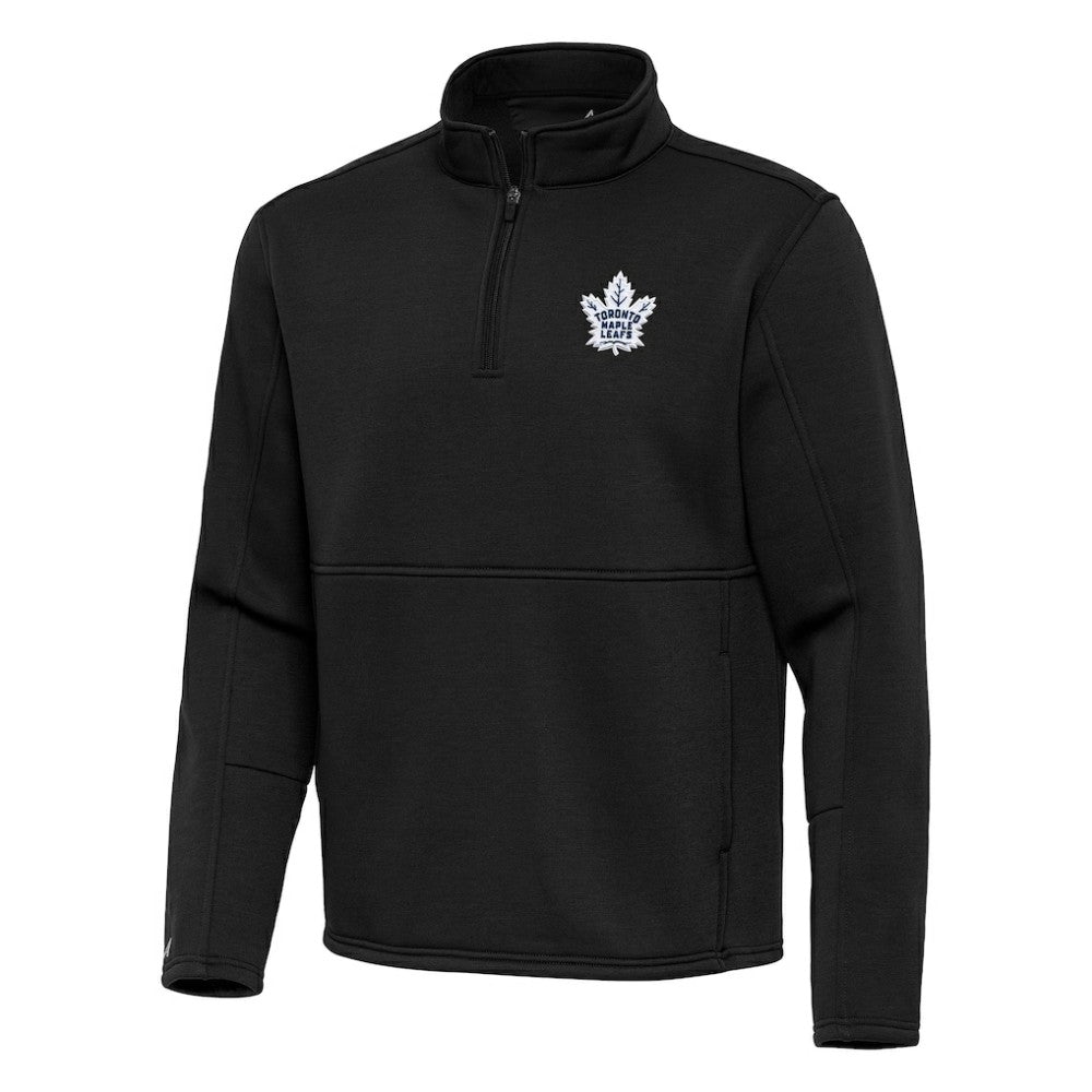 Toronto Maple Leafs Antigua Twist Quarter-Zip Pullover Jacket - Black | US 202264802