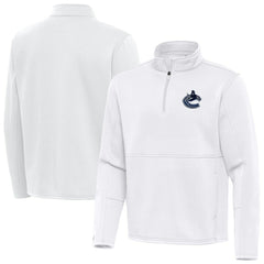 Vancouver Canucks Antigua Twist Quarter-Zip Pullover Jacket - White | US 202264804
