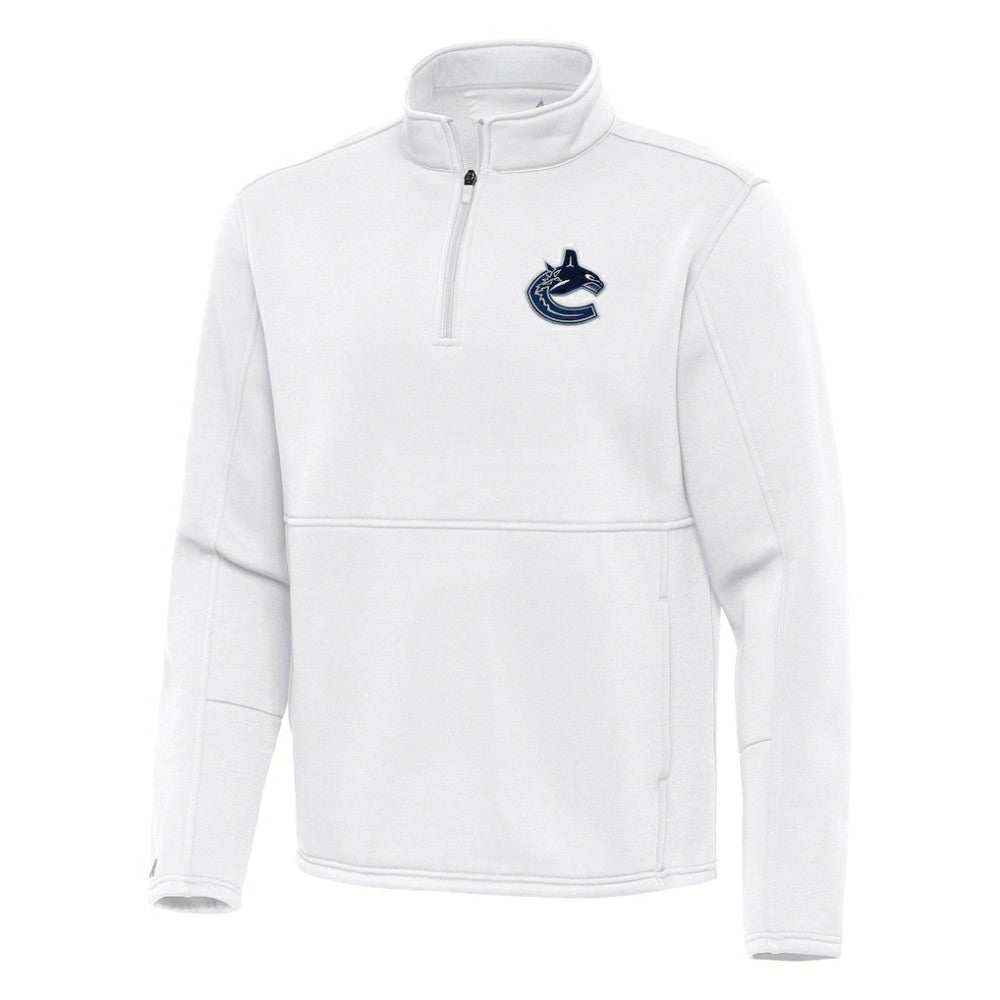 Vancouver Canucks Antigua Twist Quarter-Zip Pullover Jacket - White | US 202264804