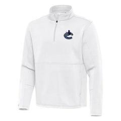 Vancouver Canucks Antigua Twist Quarter-Zip Pullover Jacket - White | US 202264804