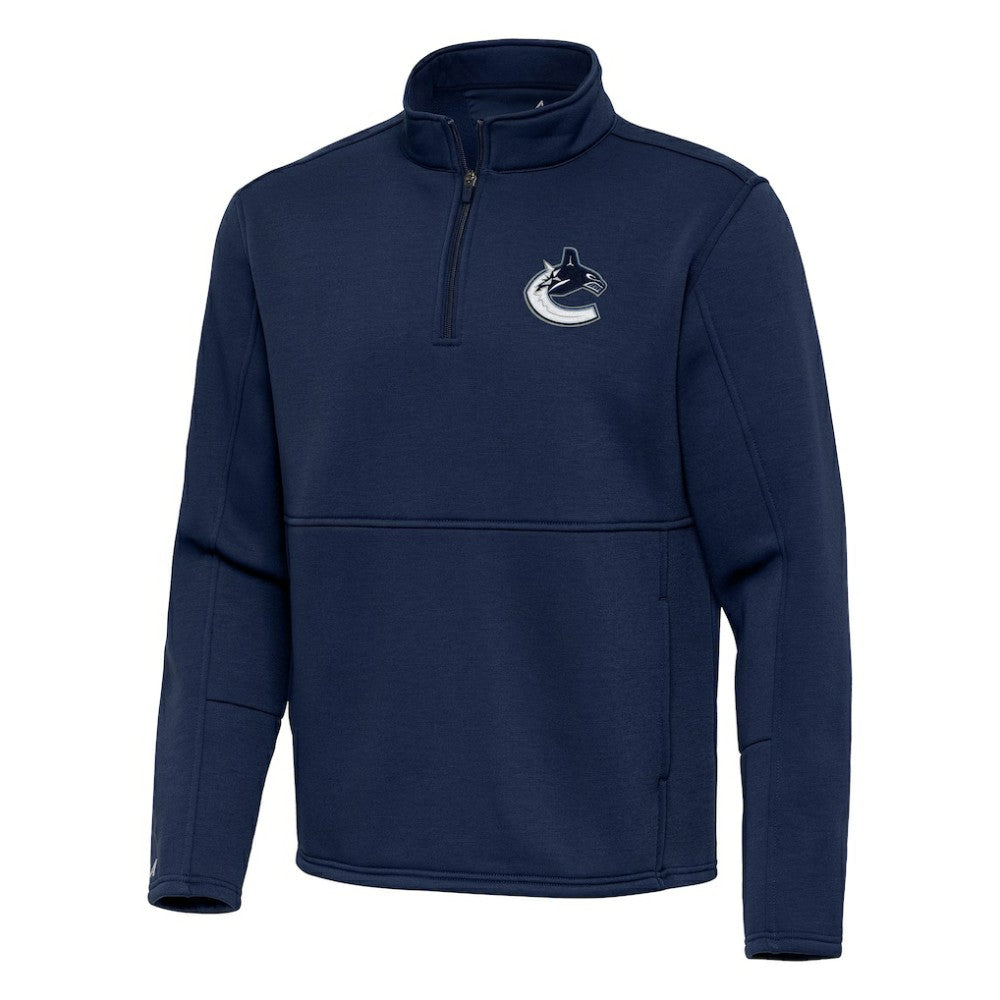 Vancouver Canucks Antigua Twist Quarter-Zip Pullover Jacket - Blue | US 202264806
