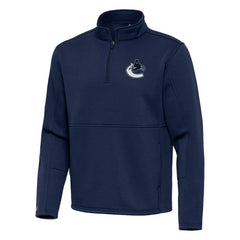 Vancouver Canucks Antigua Twist Quarter-Zip Pullover Jacket - Blue | US 202264806