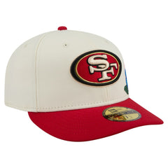 San Francisco 49ers New Era Tonal Floral 59FIFTY Fitted Hat - Cream/Scarlet Hats